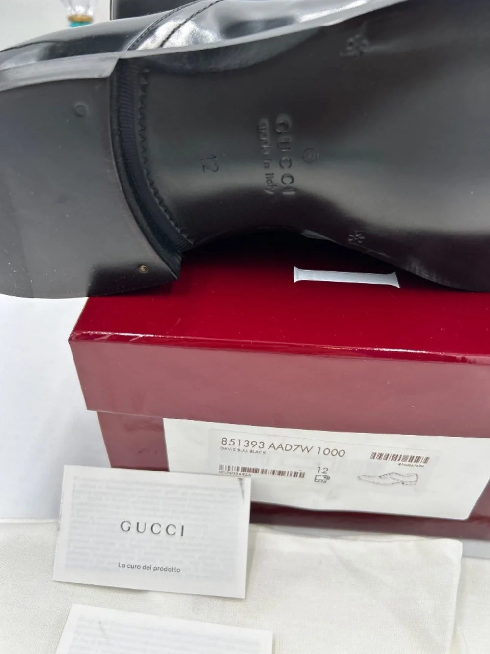 Men’s Gucci Topstitch Leather Lace-Up Oxford Dress Shoes. Size 12 fits 12.5.